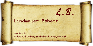 Lindmayer Babett névjegykártya
